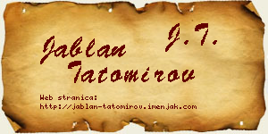 Jablan Tatomirov vizit kartica